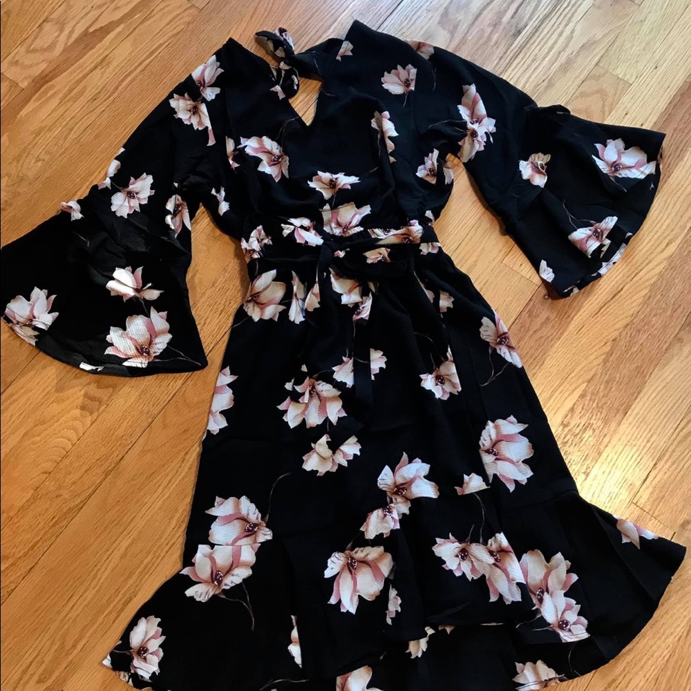 Black floral dress